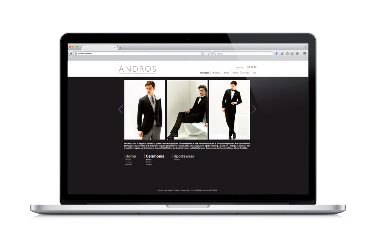 ANDROS UOMO MODA, Website