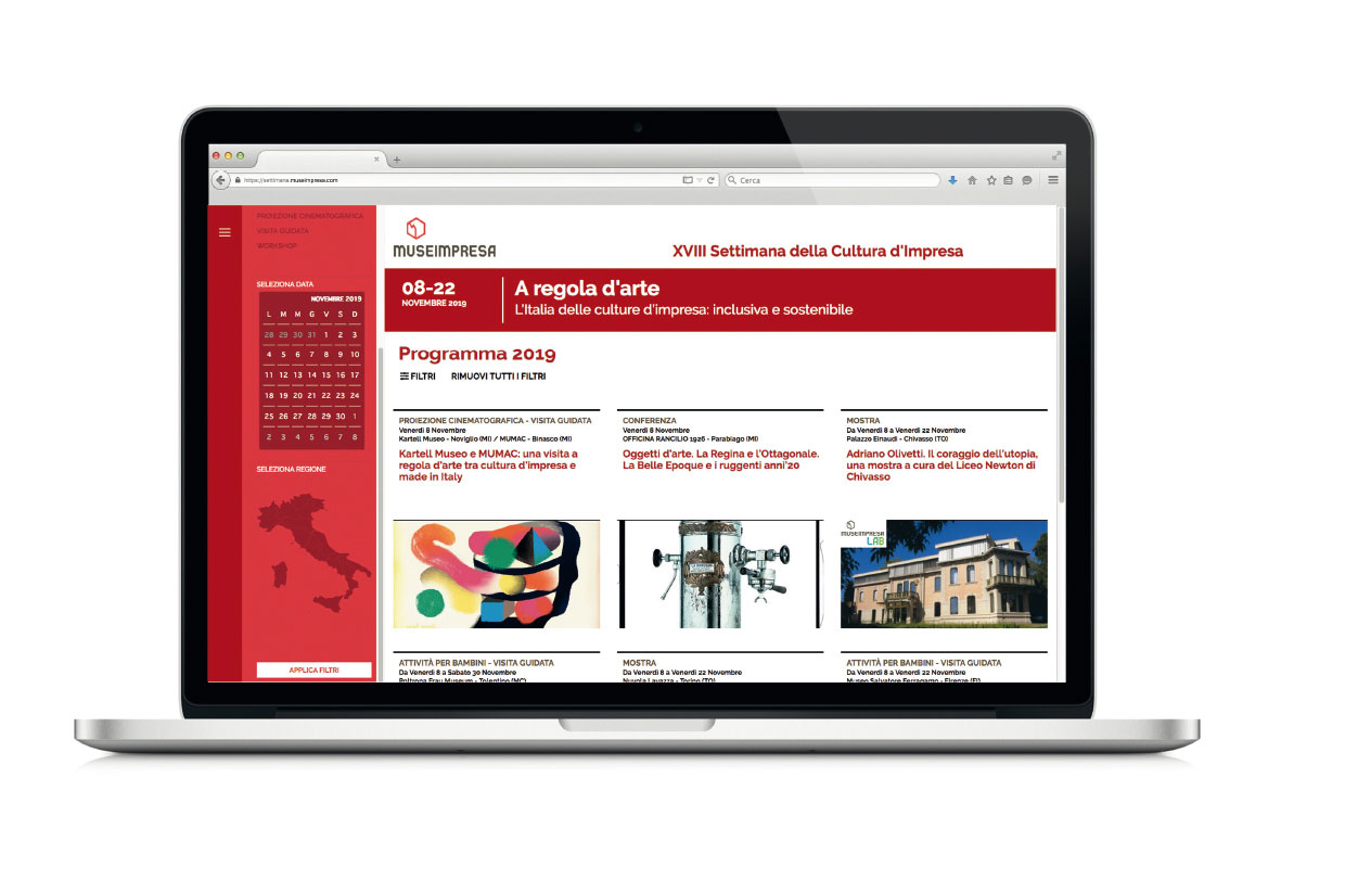 Museimpresa, Website design of the Settimana della Cultura d'Impresa